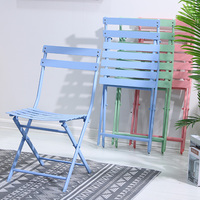 Petit espace en fer pour jardin, Table d'extérieur pliable et Portable, ensemble de 2 chaises