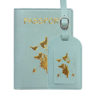 Ensemble de porte-passeport et étiquettes de bagages en cuir PU écologique personnalisé avec logo, pour cadeaux de bienvenue