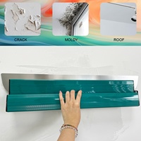 Lot de 3 lames à lisser pour plaques de plâtre 16"/24"/31.5" en acier inoxydable avec poignées en plastique pour le finissage des murs