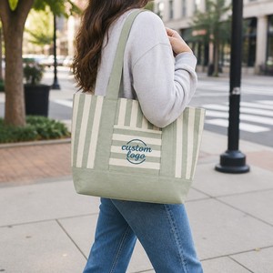 Sac fourre-tout minimaliste en toile de coton, surdimensionné, réutilisable, avec poches, pour femmes, pour les courses quotidiennes, la plage, le travail - Product Image 2