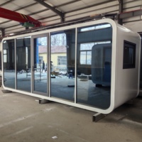 Lujo 20 pies Apple Pod Container Room Modern Modular Prefab Shipping House Smart Two-Storey Capsule Cabin para Office Made Steel