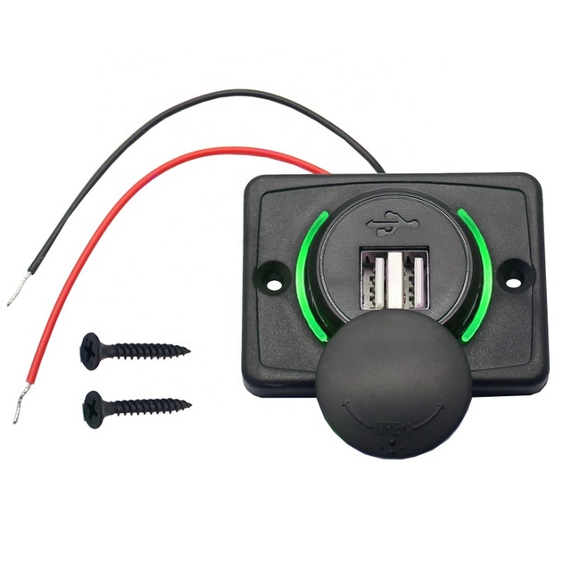 12V 24V Surface Panel Mount Dual 3.1A Car Bus Seat USB Charger