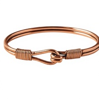 Pulsera de Cobre Puro Hecha a Mano para Hombre y Mujer, Joyería Ayurvédica Curativa, Diseño de Brazalete Ajustable, Artesanía de Calidad, Clásica y Moderna