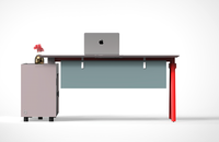 Table intelligente en forme de L à chargement sans fil série Spirit Mobilier moderne pour bureau à domicile Gestionnaire de haute technologie Bureau de direction