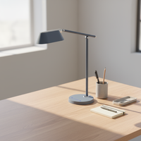 Lampe de bureau LED électrique moderne à intensité variable en continu, flexible et réglable, avec protection oculaire, base en ABS, idéale pour la lecture