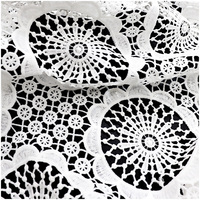 Dentelle Guipure Broderie Soluble à l'Eau 100% Polyester de Haute Qualité, Tissu de Dentelle Laitée, Couleur Personnalisée, Poids Moyen, pour Soirée