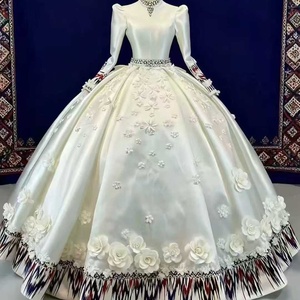 Vestido de Novia Musulmán Lscm75, Vestido de Encaje con Decoración de Patrones, Jancember - Product Image 5