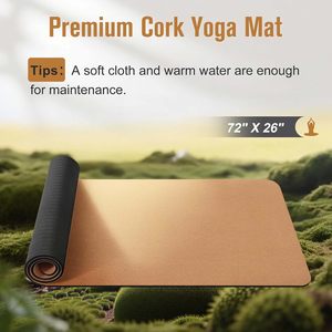 Tapete de Yoga Impermeable de Corcho y Caucho, Marca Privada, Ecológico, Tapete de Yoga de TPE de Alta Calidad, Orgánico - Product Image 5