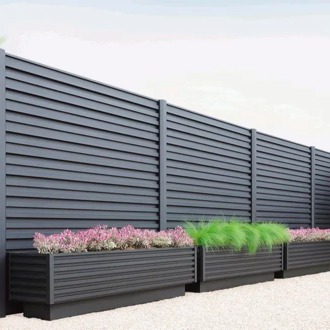 Высококачественный декоративный садовый алюминиевый изолирующий забор, горизонтальный решетный забор для сада