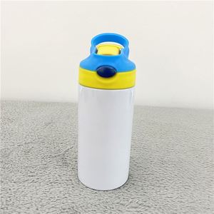 Botella de agua para sublimación de 12 oz con tapa abatible, totalmente recta, sin conicidad, para niños, con tapa. - Product Image 3
