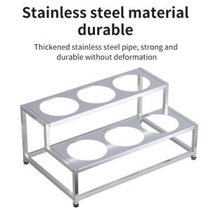 Estante para Condimentos de Acero Inoxidable de 16 cm, Juego de 2 con Compartimentos para Servicio de Buffet, Equipo de Restaurante - Product Image 3