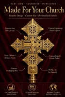 Croix de prière OEM pour l'autel de l'église, Crucifix religieux en métal fait main, 3 kg, Fournitures catholiques orthodoxes, Cadeau