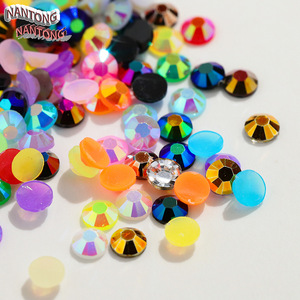 Nantong Rhinestones Colorful Round AB Iridescent <b>Flat</b> Back Rhinestones For DIY Nail Art Bear Decorations Fresh Sweet Style - Product Image 2