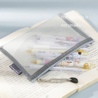 A6 étui à crayons en maille transparente de grande valeur et sac de maquillage rangement de documents en nylon avec fermeture à glissière pour une utilisation scolaire