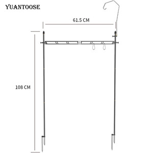 Étagère de rangement pour le camping YUANTOOSE 37x34 cm, hauteur réglable, pliable, en alliage d'aluminium, portable, multifonctionnelle pour l'extérieur - Product Image 4