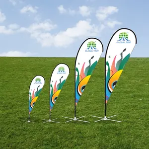 GLOBAL TENT Eye-Catching Promotional Banner Custom Advertising Teardrop Flag With Logo