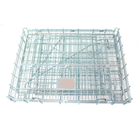 Conteneur de stockage pliable en treillis métallique, robuste, galvanisé à chaud, pour utilisation sur rayonnage à palettes