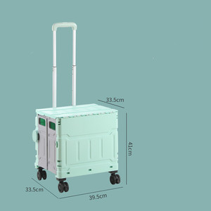 Carrito de Compras Plegable de Plástico con 4 Ruedas Pequeño para Supermercado y Uso en Interiores - Product Image 4