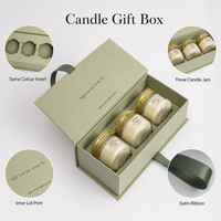 Boîte cadeau personnalisée pour bougie, style livre, avec fermeture magnétique, ruban en satin, OEM