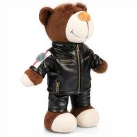 Uyeah tous les âges moto coureur personnalisé en peluche animal ours en peluche jouet avec casque et combinaison de course pour cadeau amusant