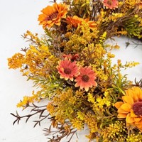 Fleurs artificielles d'automne, décoration d'intérieur, couronne d'automne