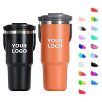 Mug isotherme de voyage Olerd 30oz en acier inoxydable avec logo personnalisé, poignée et isolation sous vide, anti-fuite, idéal pour les cadeaux d'affaires