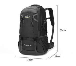 Mochila de Senderismo Impermeable de Gran Capacidad de 60 l, Mochila de Supervivencia para Viajes al Aire Libre, Mochila de Montañismo con Armazón Externo - Product Image 5