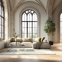 Canapé modulaire carré trois places en tissu imperméable, design moderne et convertible, style italien méditerranéen, nouvelle conception, Cloud
