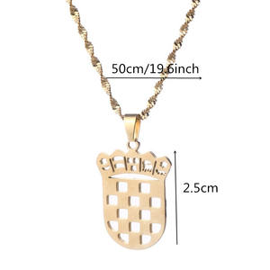 สร้อยคอโซ่<span class=keywords><strong>แผนที่</strong></span>โครเทียเคลือบสแตนเลสสีเงิน18K สร้อยคอจี้<span class=keywords><strong>แผนที่</strong></span>ธงชาติ<span class=keywords><strong>โครเอเชีย</strong></span>เคลือบทอง18K - Product Image 4