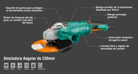 Conception de meuleuse puissante OEM Moteur 2350w conçu produisant jusqu'à 6000 tr/min Meuleuse d'angle sans balais