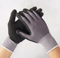 Niveau de coupe A2 mécanicien gant robuste nitrile trempé sable fini 15G Nylon Spandex gants coquille pour travail hommes