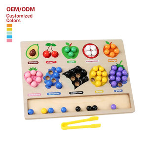 Montessori Wooden Fun Fruit Classification Matching <b>Beads</b> <b>Set</b> Other Educational Toys Baby's Color Cognitive Hand Action Games - Product Image 1