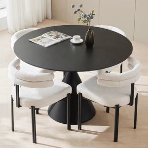 Espace de réception moderne et simple Mobilier de salon Table à manger design Table basse noire - Product Image 5