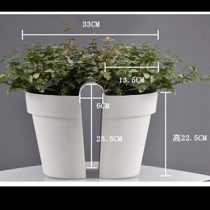 Pot de fleurs créatif en résine 33 cm x 22,5 cm, jardinière murale pour plantes d'intérieur et d'extérieur, décoration de balcon et de jardin - Product Image 1