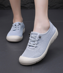 Baskets tendance Baskets <span class=keywords><strong>en</strong></span> maille tricotées souples et personnalisées décontractées pour femmes Chaussures de <span class=keywords><strong>tennis</strong></span> blanches - Product Image 2