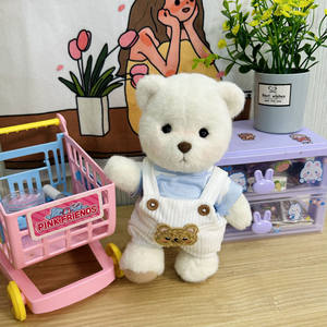 Vêtements pour poupée Lina Bear en peluche 15cm 20cm, ensemble de vêtements et accessoires, ensemble pantalon à bretelles, <span class=keywords><strong>chemise</strong></span> décontractée, style mignon - Product Image 6