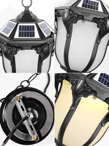 Lustre solaire LED en aluminium pour jardin extérieur, villa, couloir, gazebo, treillis de vigne, entrée de cour, style européen - Product Image 5