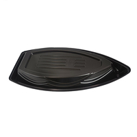 87102 Gouden Blad Wegwerp Bakjes voor Brood en Sushi, Blisterverpakking, Bootvormig, Afhaalverpakking voor Fruit en Desserts