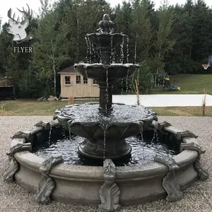 Оптовая Продажа Большой размер сад открытый мраморный фонтан для воды Гранит 3 Уровня Декоративный камень для продажи