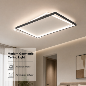 Surface Mount <b>Modern</b> Geometric Acrylic <b>Led</b> <b>Ceiling</b> <b>Light</b> Remote Dimmable Tri Color For Home Bedroom Living Room - Product Image 2