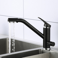 Robinet de cuisine en laiton 3-en-1 avec filtre, mélangeur d'eau pour évier de cuisine et utilisation en chambre, finition chromée, garantie 3 ans