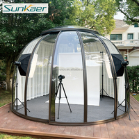 Cúpulas de aluminio de precio superior, casa de cúpula de estilo giratorio con baño, tienda de Casa de cúpula geodésica de Pvc Glamping
