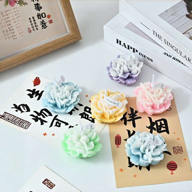 Carnation Aromatherapy Candle Fragrance Simulation Flower Shaped Wax Scented Candles Home Decor Scented Candle with Gift Box