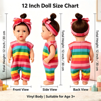 Poupée Reborn en silicone de 12 pouces, adorable, avec vêtements de poupée tendance, aspect nouveau-né réaliste, cadeau d'anniversaire ou de vacances pour enfants