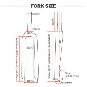 Livraison Gratuite <span class=keywords><strong>Toseek</strong></span> 26 27.5 29 Pouces Vtt Rigide Fourche Vtt Vélo Full Carbon Cycle Avant Fourches - Product Image 3