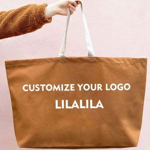 Bolsa de Lona Extra Grande Personalizada con Logotipo Impreso, para Uso Diario, Compras, Informal, para Mujer, MOQ Bajo - Product Image 6