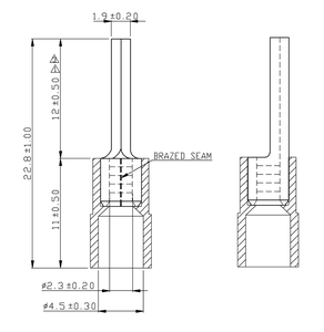 E10-12 E10-18 ปลอกหุ้มสายไฟขนาด 10.0 มม.² ปลอกหุ้มสายไฟขนาด 10 มม.² ขั้วต่อสายไฟ ปลอกหุ้มปลายสายไฟ ตัวเชื่อมต่อสายไฟ ปลอกหุ้มปลายสายไฟแบบจีบ - Product Image 3