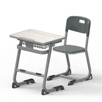 Ensemble bureau et chaise d'étudiant en bois moderne avec structure métallique finition peinture poudrée pour école, hôtel, salle de classe, salon, bureau à domicile, chambre à coucher