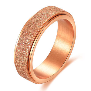Bague rotative en acier inoxydable brossé 6MM multicolore, bijou simple pour homme, cadeau - Product Image 3