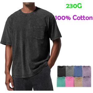 <span class=keywords><strong>T</strong></span>-shirts pour hommes personnalisés <span class=keywords><strong>avec</strong></span> broderie et impression vintage, à épaules tombantes, <span class=keywords><strong>avec</strong></span> poche, lavables, vintage, surdimensionnés, 100% coton - Product Image 1
